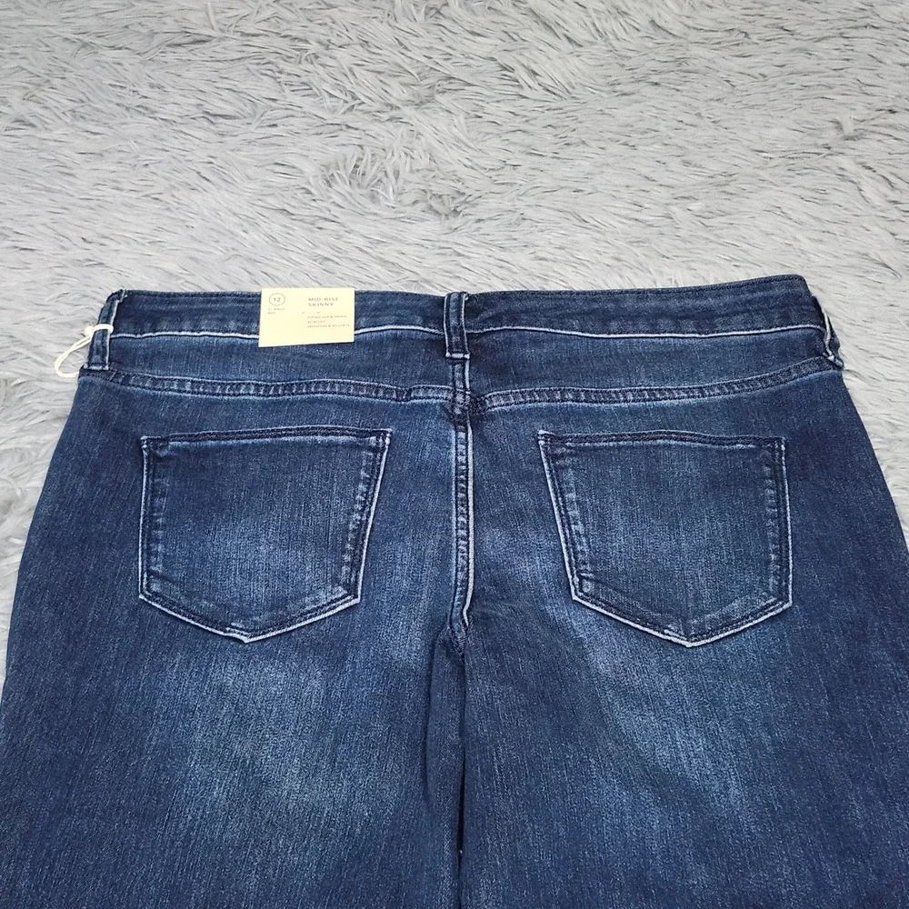 Universal Thread Skinny Jeans‎ Womens 12 12/31 Dark Blue Denim Mid Rise NWT New